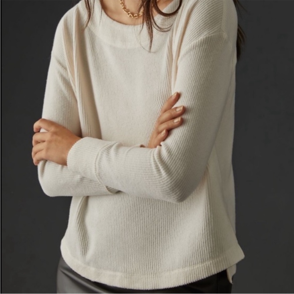 Anthropologie Daily Practice Big Sky Boat Neck Pullover